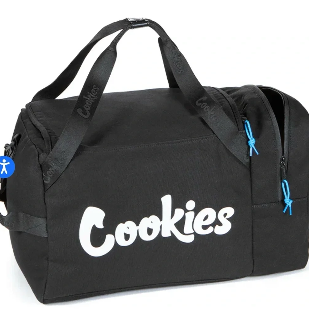 Cookies Axel large Black Duffel Bag with Blue Accents